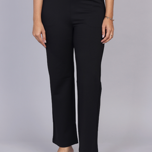 Mid-Rise Sleek Black Trousers