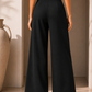 Black Luxe Rhinestone Embellished High-Rise Wide-Leg Trousers