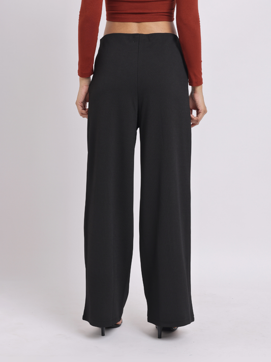 Black High-Waist Wide-Leg Trouser