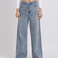 Vintage Light Blue Pearl Bow Straight-Fit Denim Jeans