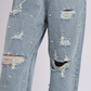 Blue Pearl Embellished Distressed Jeans