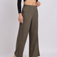 Olive Green Wide-Leg High-Rise Trousers