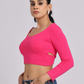 Hot Pink Cross-Back Crop Top - Statement Luxe Fit