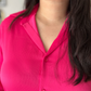 Pink Premium Flowy Satin Oversized Shirt