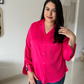 Pink Premium Flowy Satin Oversized Shirt
