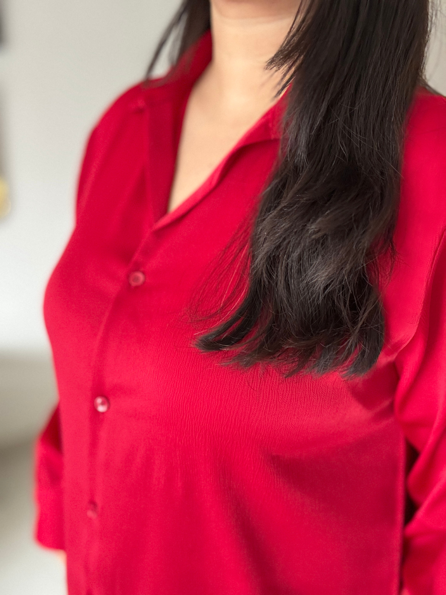 Scarlet Luxe Relaxed-Fit Shirt