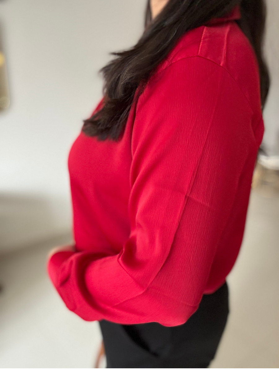 Scarlet Luxe Relaxed-Fit Shirt