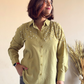 Olive Green Fit Pearl & Diamond-Embellished Shirt