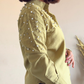Olive Green Fit Pearl & Diamond-Embellished Shirt