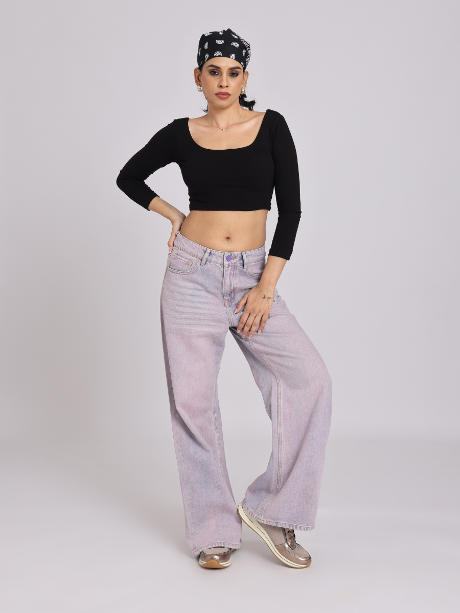 Noir Cross-Back Sculpt Crop Top - Statement Luxe Fit