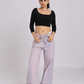 Noir Cross-Back Sculpt Crop Top - Statement Luxe Fit