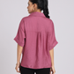 Rosy Pink Pearl-Diamond Oversized Shirt