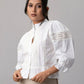 Victorian White Lace Panel Puff Sleeve Blouse