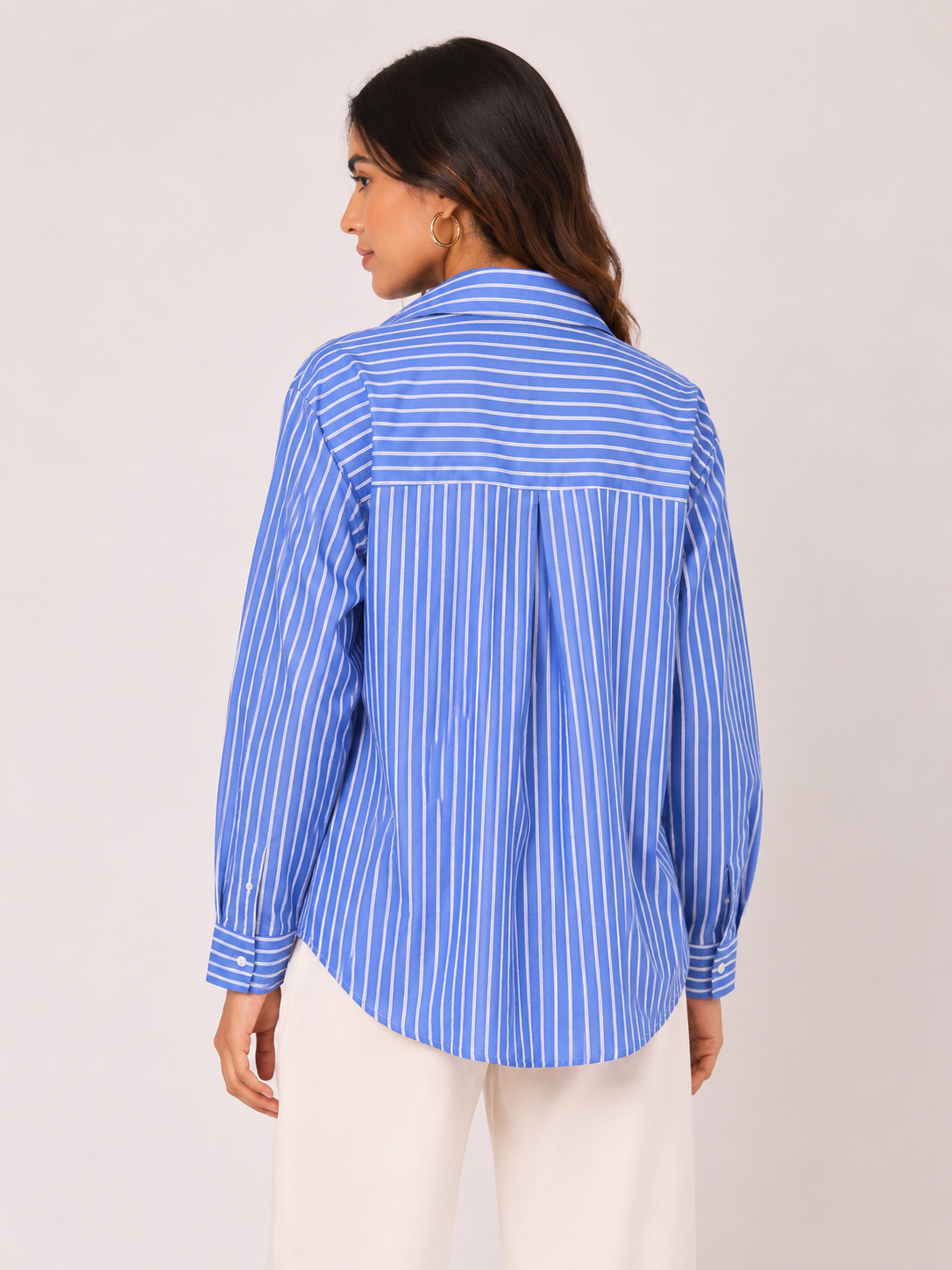 Riviera Blue Striped Relaxed-Fit Cotton Shirt