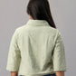 Olive Mist Textured Floral Polo Top