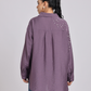Purple Oversized Pearl & Diamond Embellished Shirt