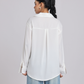 Elegant White Satin Collared Shirt