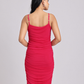 Hot Pink Luxe Draped Bodycon Dress