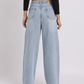 Light Blue Pearl Bow Straight-Fit Jeans
