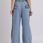Light Blue Wide-Leg Cargo Jeans