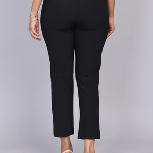 Classic Black Ankle-Length Trousers