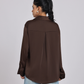 Rich Mocha Satin Long-Sleeve Shirt