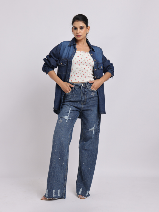 Dark Blue Denim Shirt