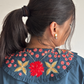 Embroidered Blue Collar Dress