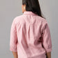 Blush Pink Scallop Hem Embroidered Shirt