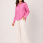 Pink Pop Striped Relaxed-Fit Cotton Shirt
