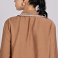 Elegant Rust Brown Pearl - Trim Shirt