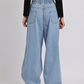 High-Waist Elasticated Wide-Leg Denim Jeans