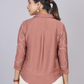Blush Terra Brown Petal Embroidered Shirt