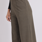 Olive Green Wide-Leg High-Rise Trousers
