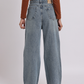Vintage Blue Pearl Bow Straight-Fit Denim Jeans