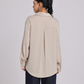 Beige Premium Flowy Satin Oversized Shirt