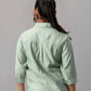 Sage Green Scallop Hem Embroidered Shirt