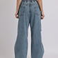 High-Waist Elasticated Wide-Leg Denim Jeans