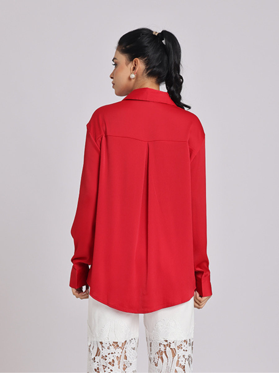 Scarlet Luxe Relaxed-Fit Shirt