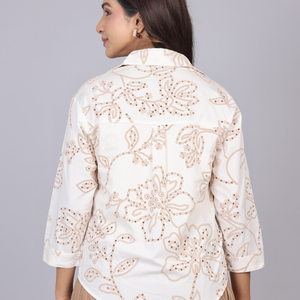 Ivory Petal Cutwork Shirt