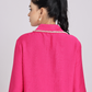 Hot Pink Pearl Collar Shirt