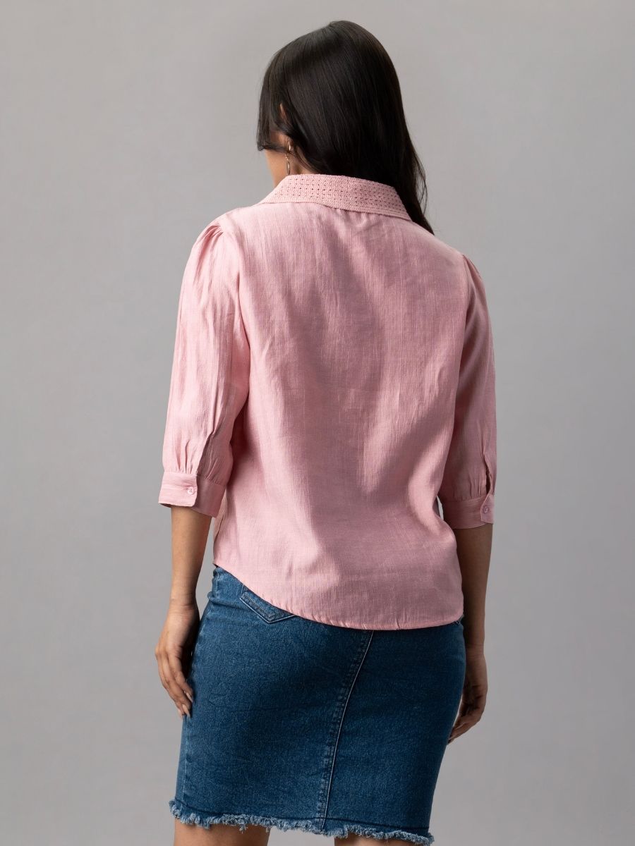 Rose Cutwork Pocket Shirt