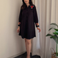 Embroidered Black Collar Dress