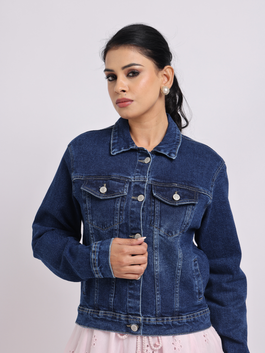 Classic Dark Blue Denim Jacket