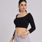 Noir Cross-Back Sculpt Crop Top - Statement Luxe Fit