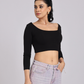 Noir Cross-Back Sculpt Crop Top - Statement Luxe Fit
