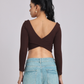 Mocha Luxe Cross-Back Crop Top