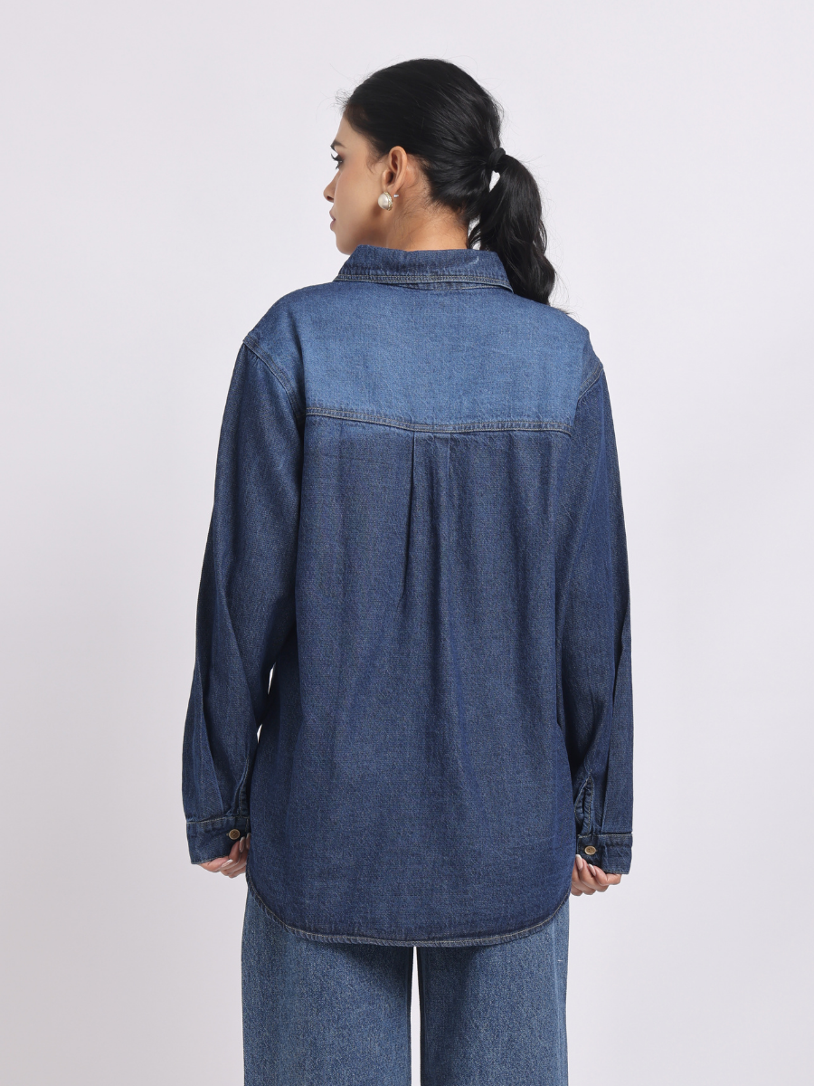Dark Blue Denim Shirt
