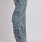 Blue Adjustable Waist Cargo Jeans for Women
