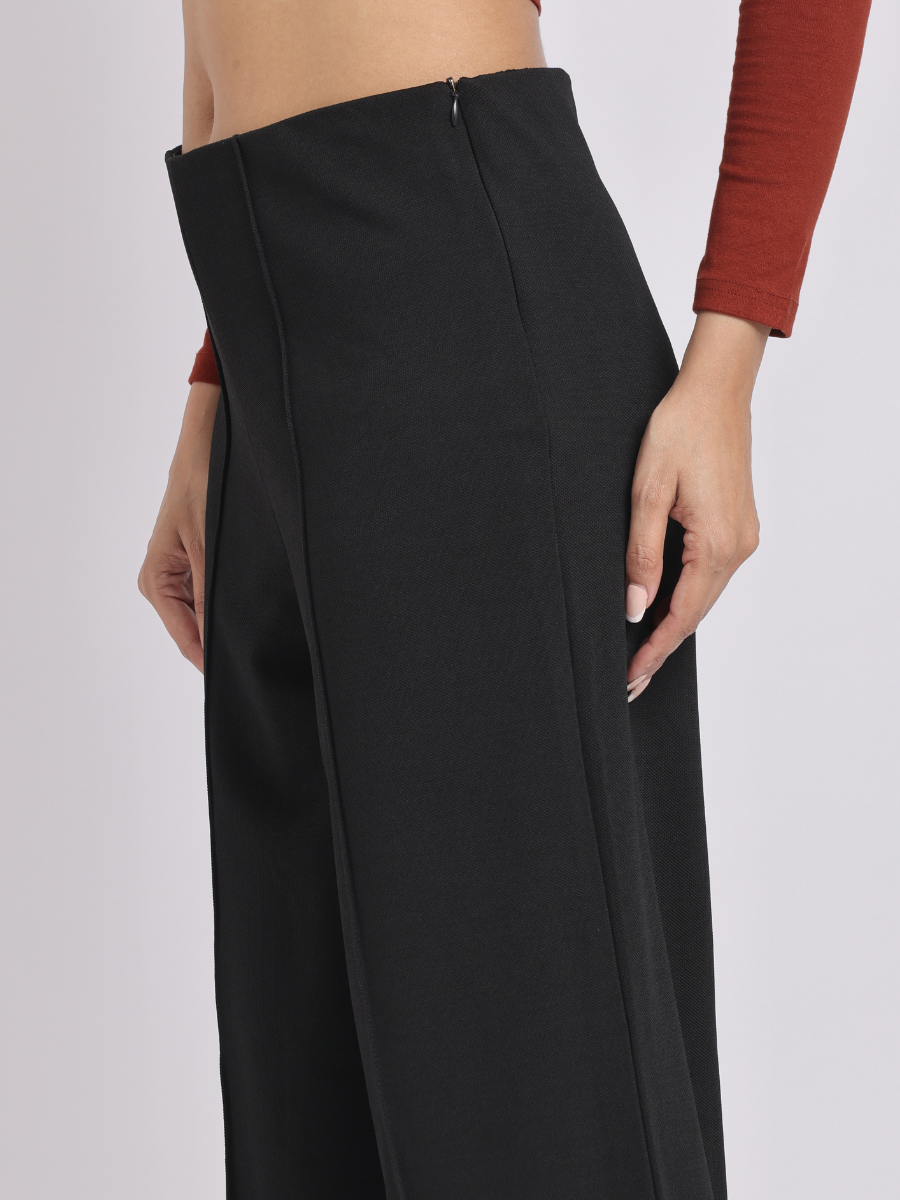 Black High-Waist Wide-Leg Trouser